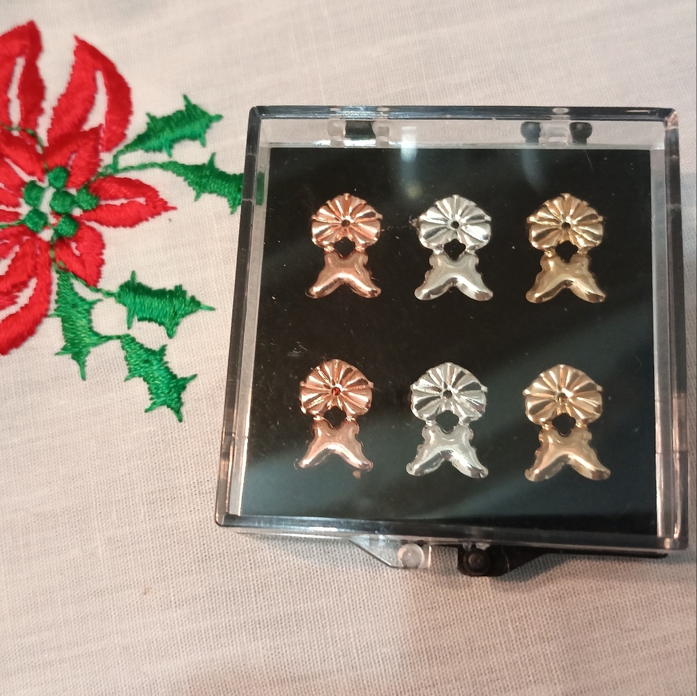 🌷New 3 Pair of Gold, Silver, and Rose Gold Earring Back Supports🌷